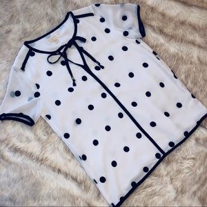 Michael Kors White & Black Polka Dot Shirt